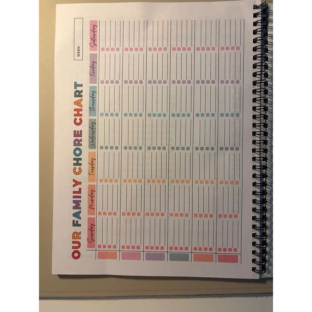 ADHD Cleaning Planner Spiral Bound Home Organization Journal Daily Chore Tracker